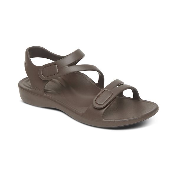 Aetrex Women's Jillian Sport Water-Friendly Sandals - Grey | USA 88GNZ0E